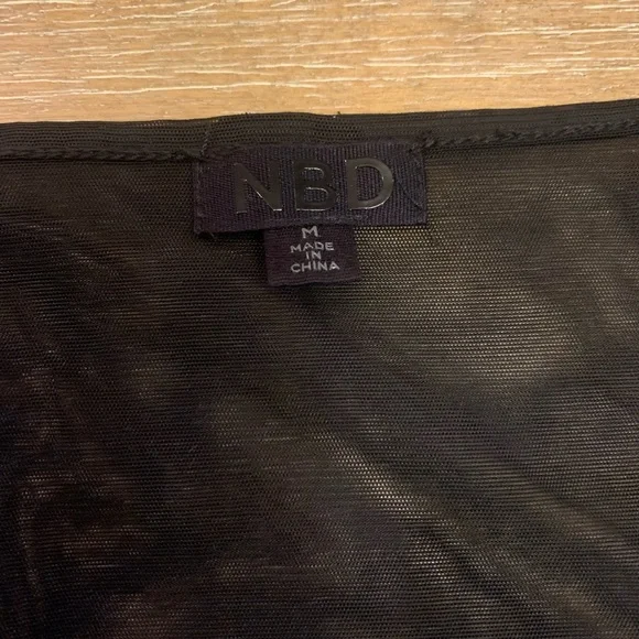 NBD Black Sheer Long Sleeve Top - Picture 9 of 9